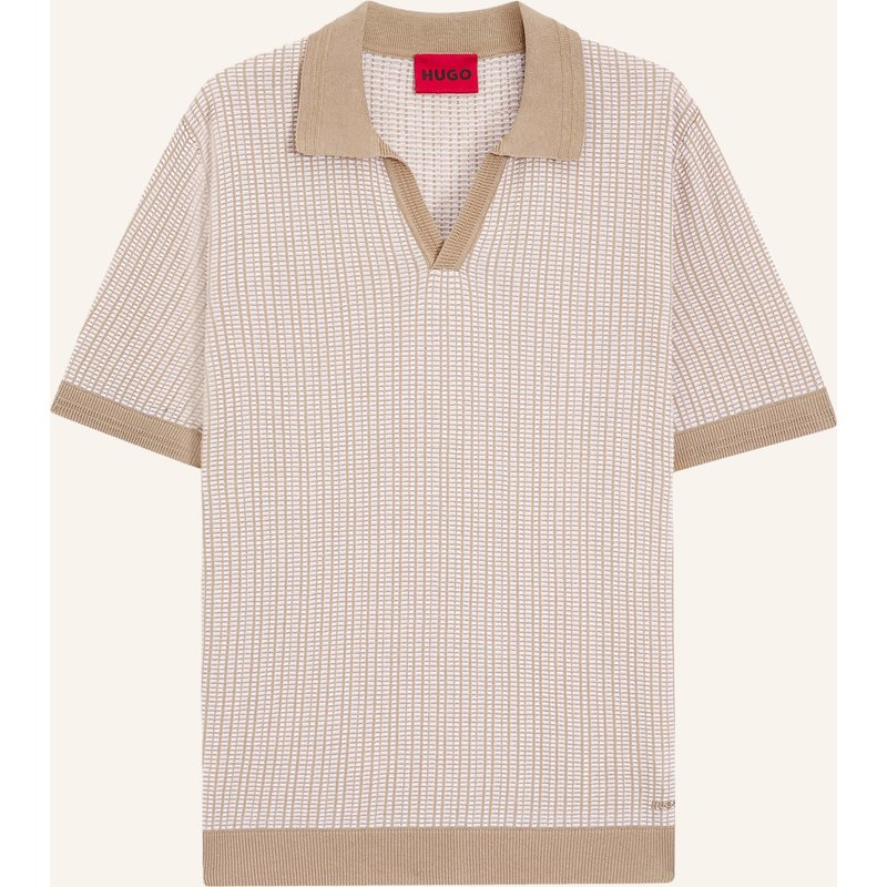 Hugo Strick-Poloshirt Seeroy beige