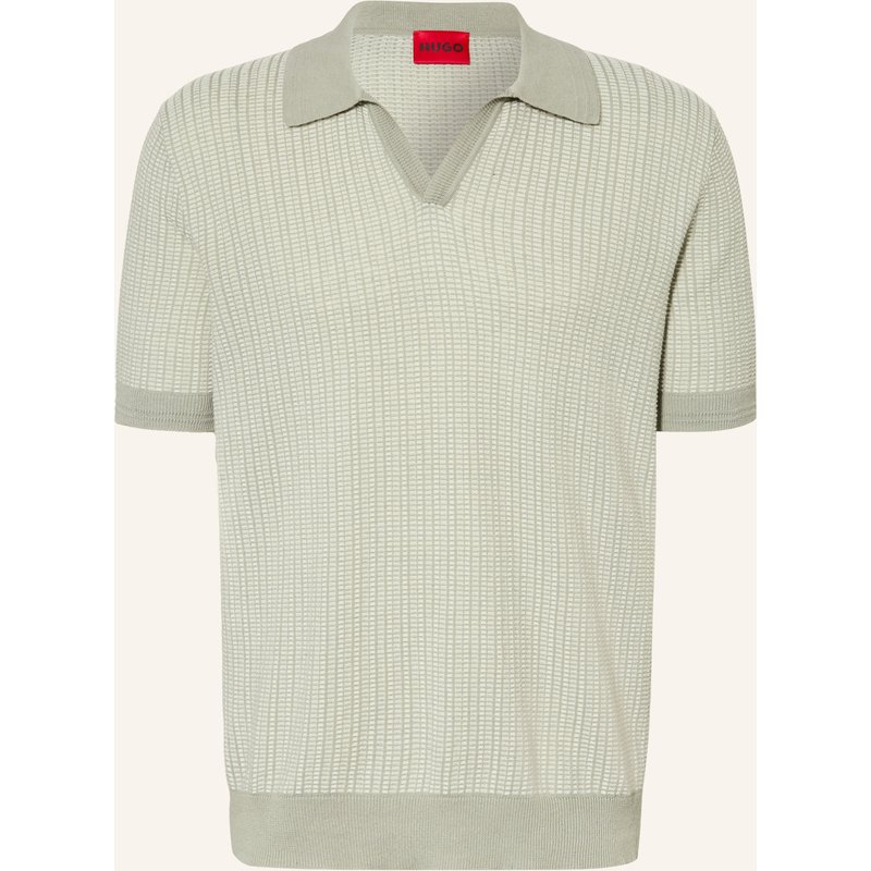 Hugo Strick-Poloshirt Seeroy gruen
