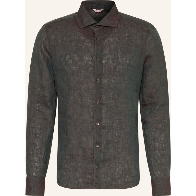 Stenströms Leinenhemd Slimline Fit gruen