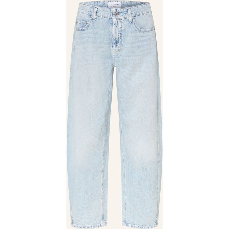 Cambio Barrel Jeans Oaklyn Mit Leinen blau