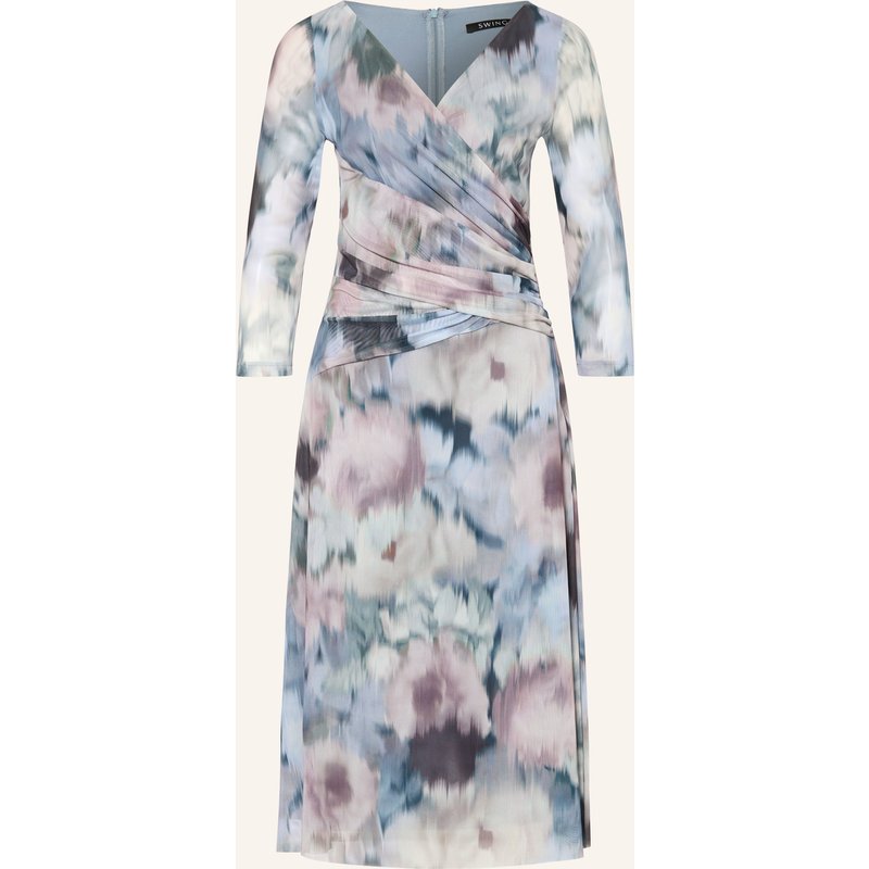 Swing Mesh-Kleid Mit 3/4-Arm blau