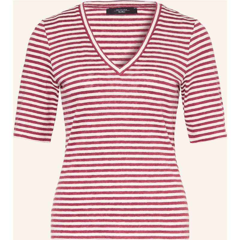 Weekend Max Mara T-Shirt Opzione Aus Leinen rot
