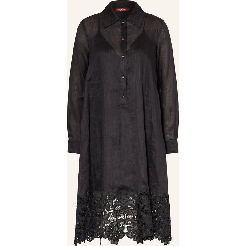 Max Mara Studio Hemdblusenkleid Mela Mit Lochspitze schwarz