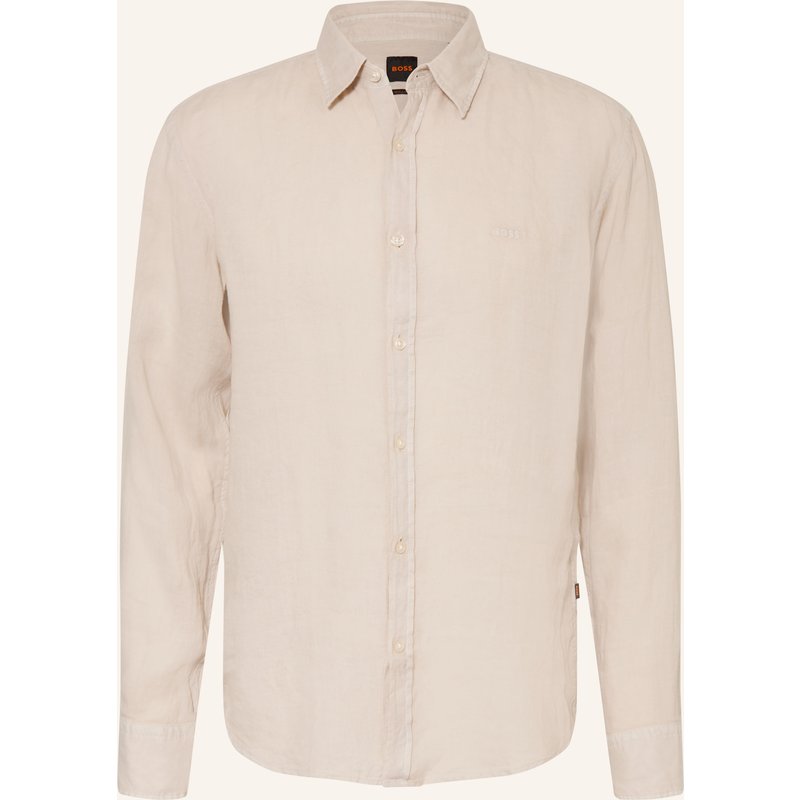Boss Leinenhemd Relegant Regular Fit beige