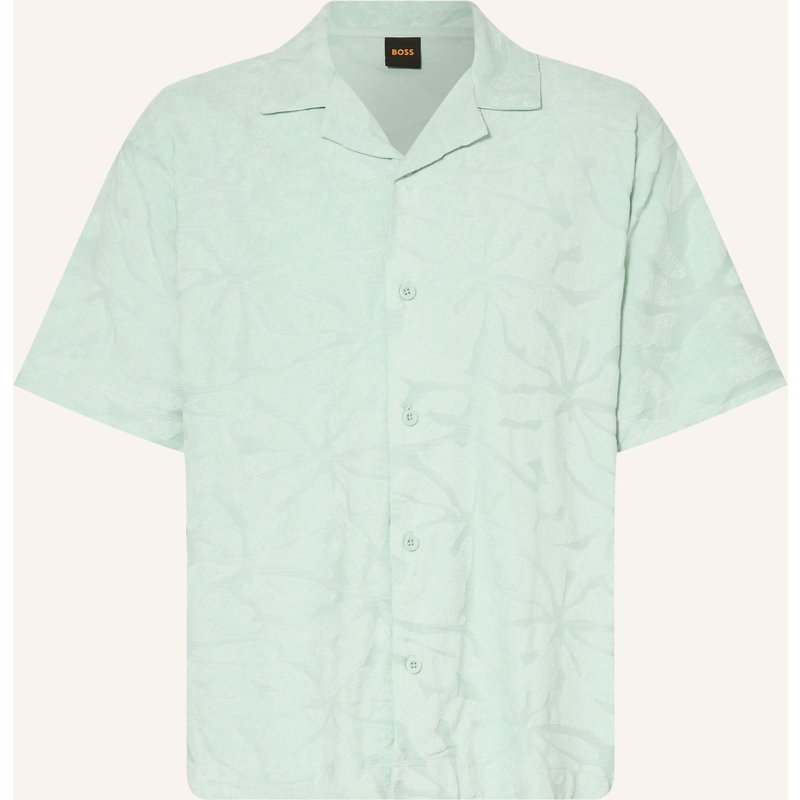 Boss Resorthemd We Flower Aus Frottee blau