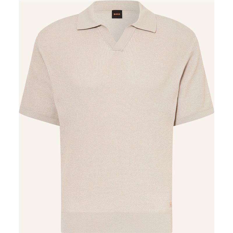 Boss Strick-Poloshirt Aravolo grau