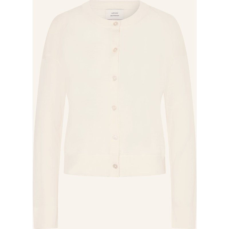 Loulou De Saison Strickjacke Kita Aus Cashmere weiss