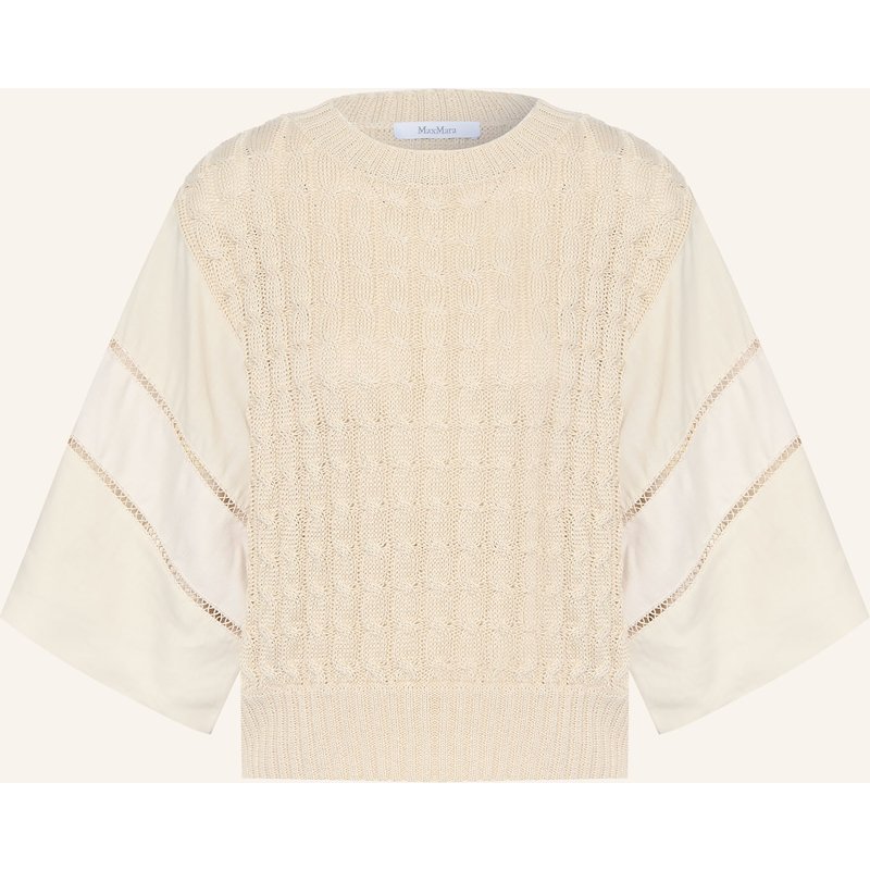 Max Mara Leinenpullover Scatola Im Materialmix Mit 3/4-Arm beige