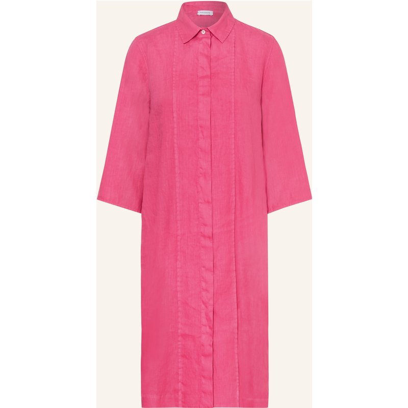 rosso35 Hemdblusenkleid Aus Leinen Mit 3/4-Arm pink