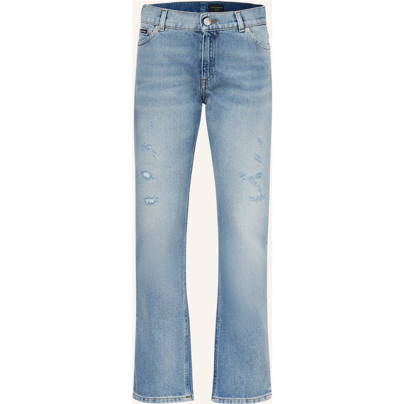 Dolce & Gabbana Destroyed Jeans Frank Straight Fit blau