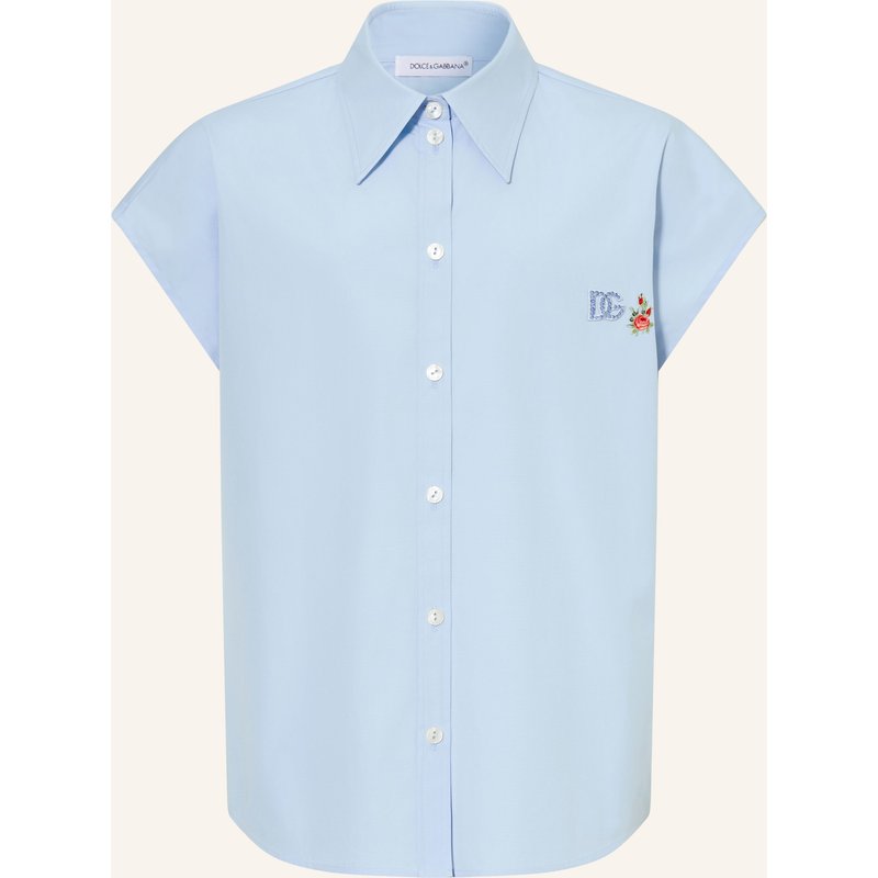 Dolce & Gabbana Hemdbluse Mit Schmucksteinen blau