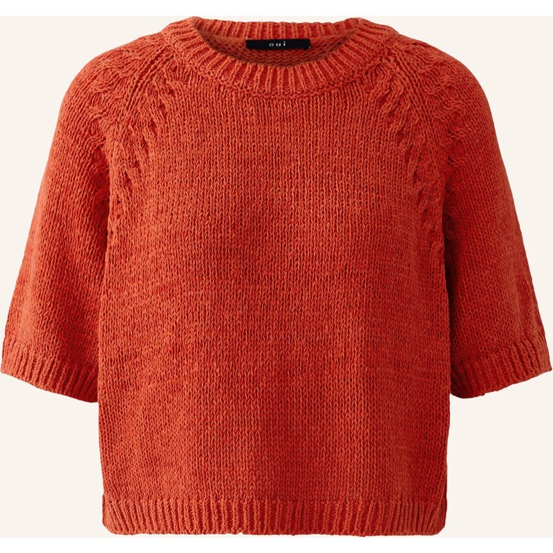 Oui Pullover Mit 3/4-Arm rot