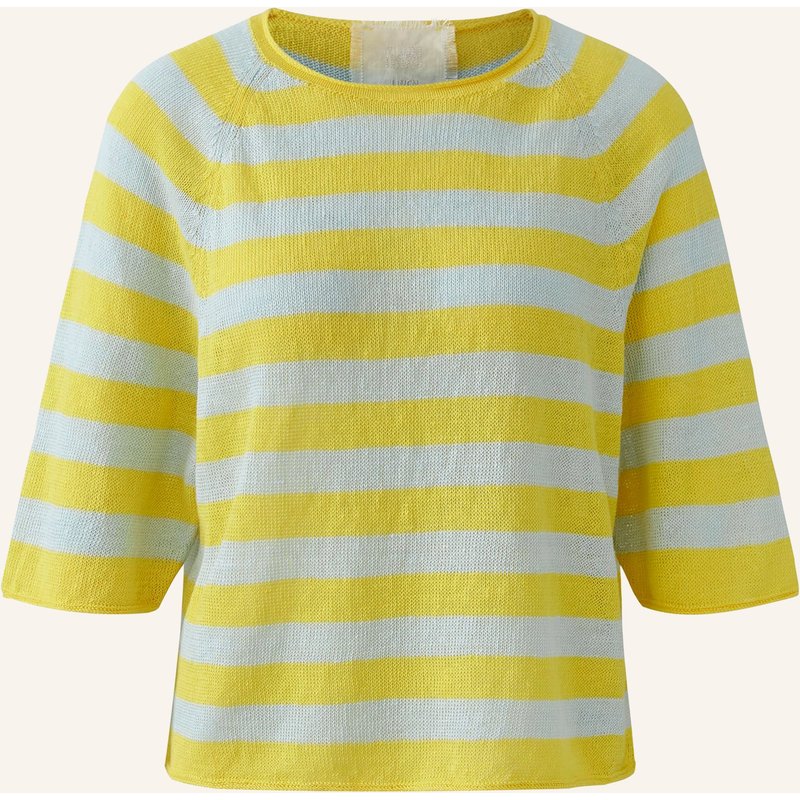 Oui Strickshirt Aus Leinen Mit 3/4-Arm gelb