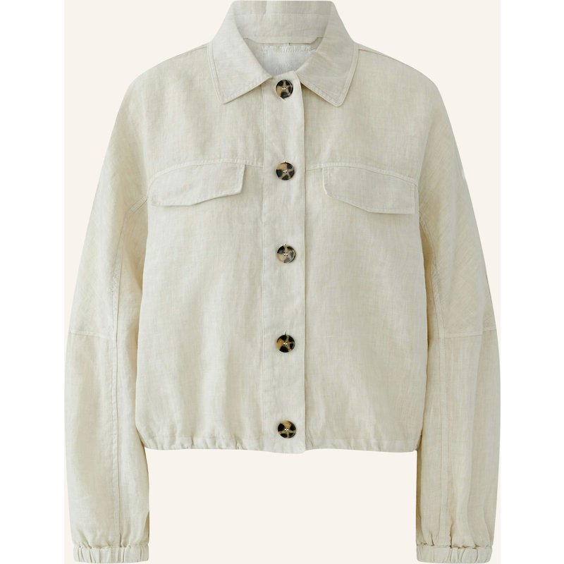 Oui Blouson Aus Leinen beige