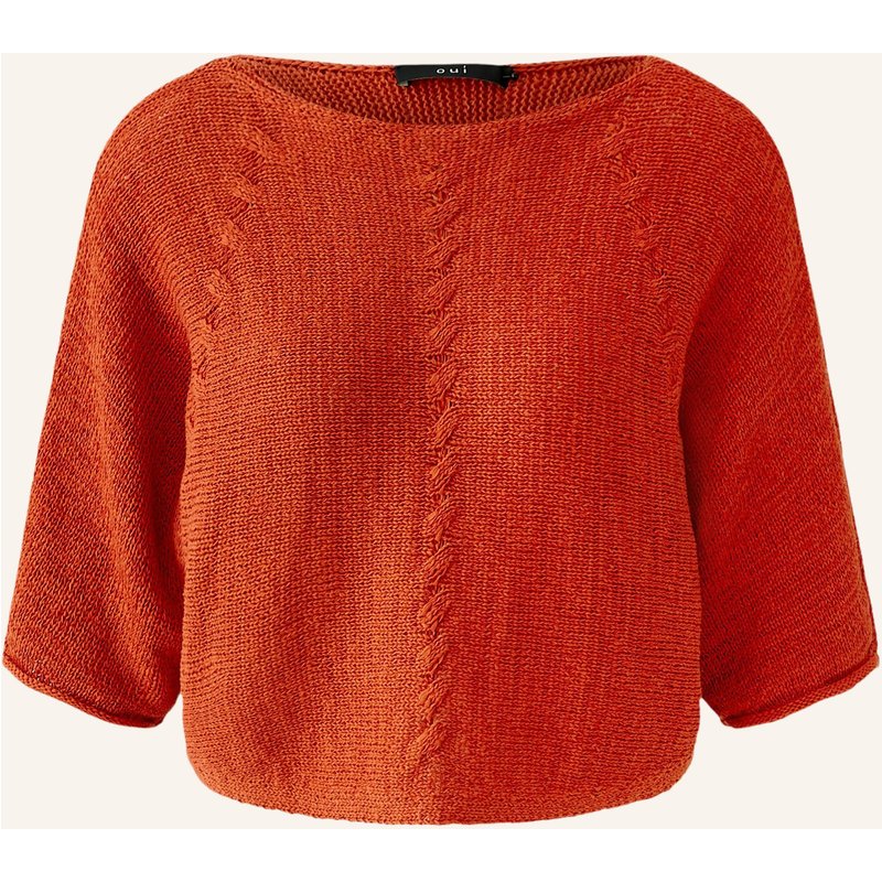 Oui Strickshirt Mit 3/4-Arm rot