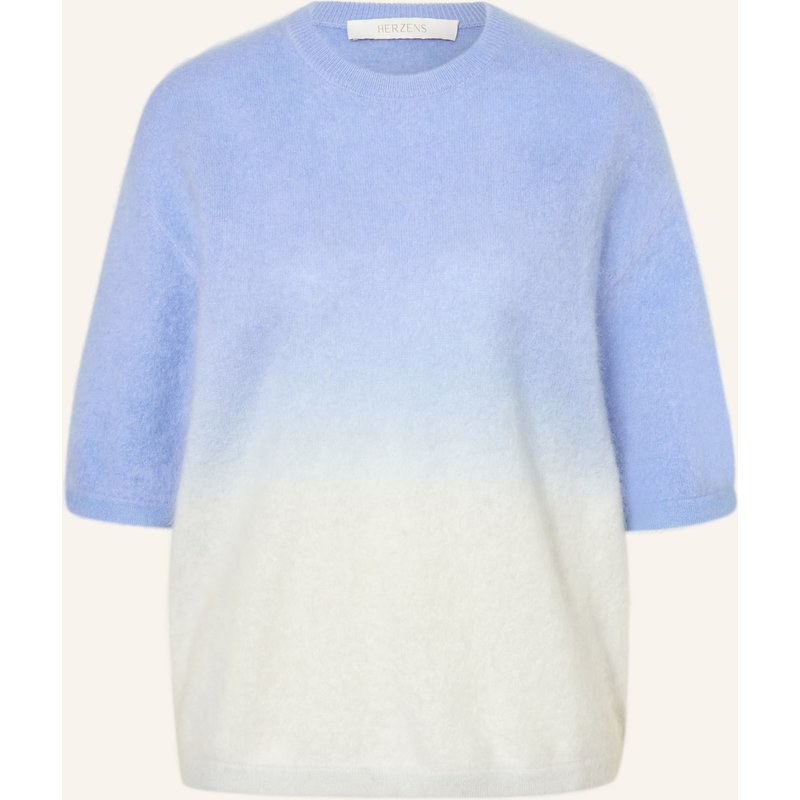 Herzens Strickshirt Aus Cashmere blau