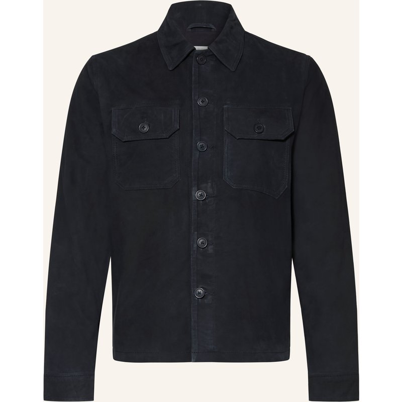 Schott Nyc Leder-Overjacket blau