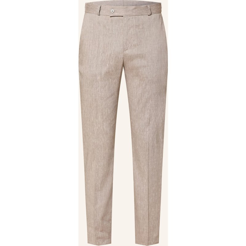 Paul Anzughose Regular Fit Mit Leinen beige