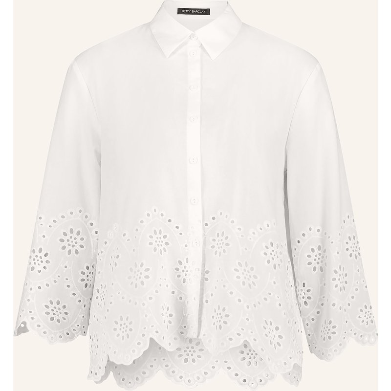 Betty Barclay Hemdbluse Mit Lochspitze Und 3/4-Arm weiss