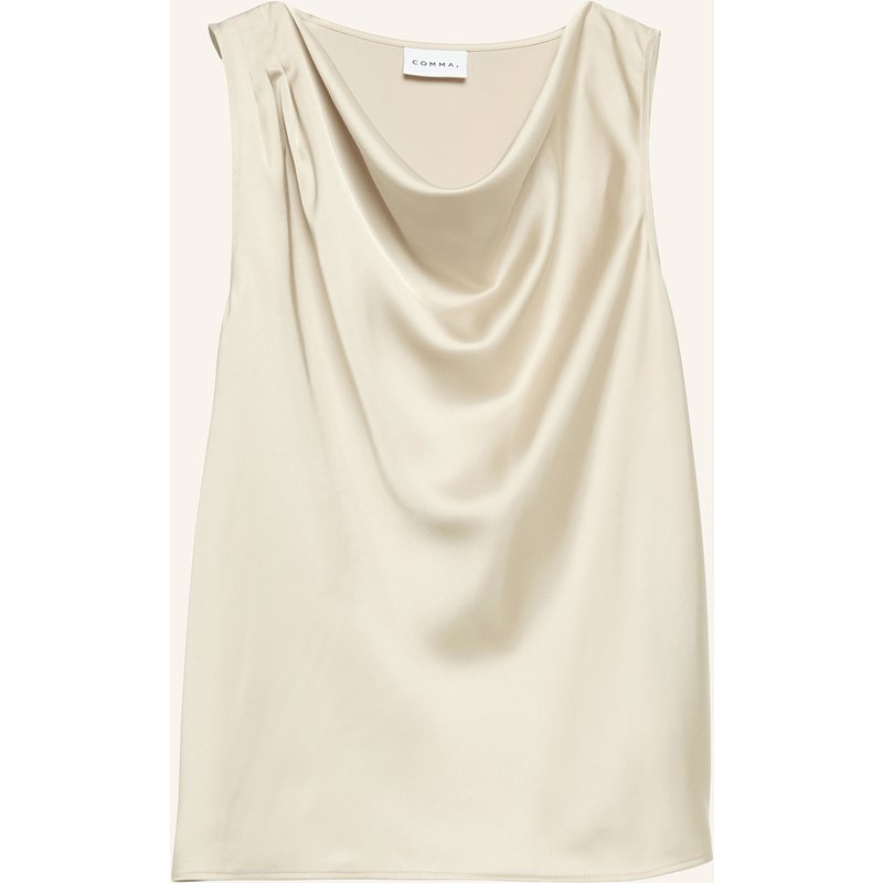 Comma Blusentop Aus Satin beige
