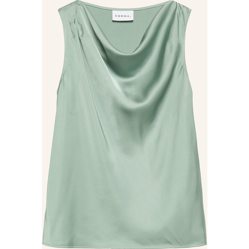 Comma Blusentop Aus Satin gruen