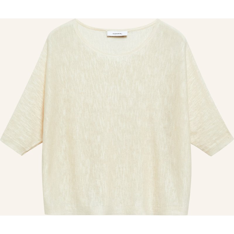 Comma Pullover Mit Leinen Und 3/4-Arm weiss