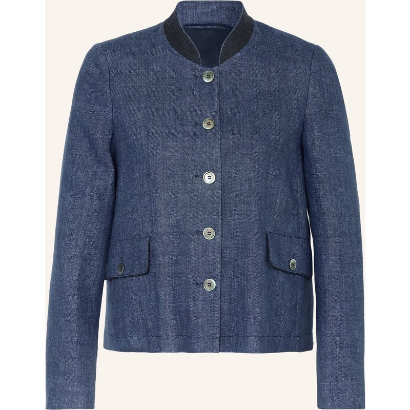 Grasegger Kastenjacke Silke Aus Leinen blau