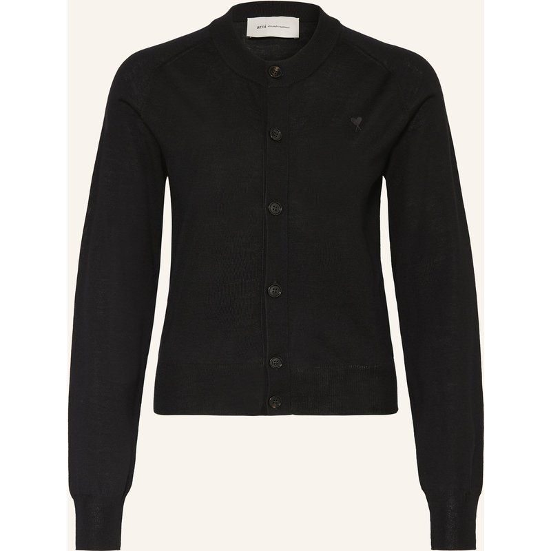 Ami Paris Strickjacke Aus Merinowolle schwarz