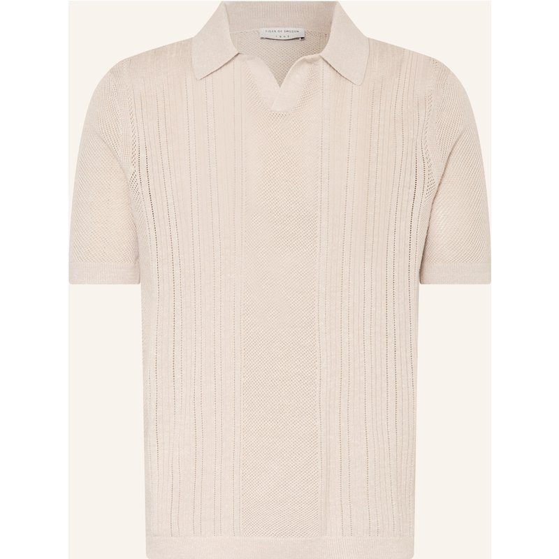 Tiger Of Sweden Strick-Poloshirt Eoin Mit Leinen Und Merinowolle beige