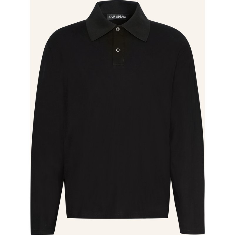 Our Legacy Jersey-Poloshirt Regular Boxy Fit schwarz