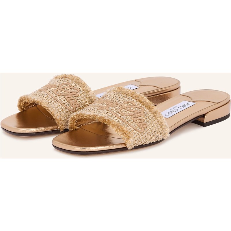 Jimmy Choo Pantoletten Joa Mit Glitzergarn beige
