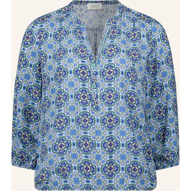 Cartoon Blusenshirt Mit 3/4-Arm blau