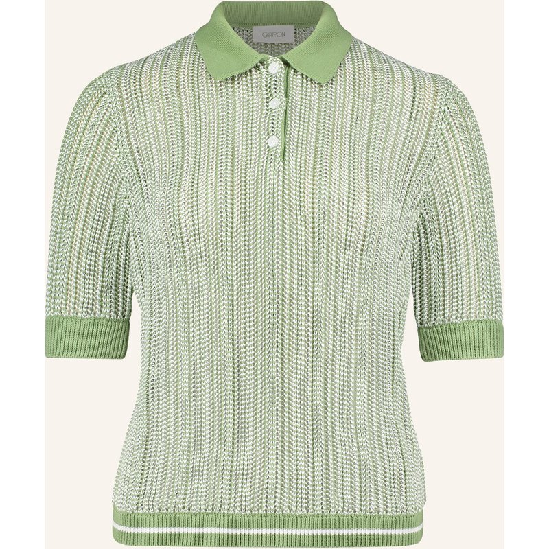 Cartoon Strick-Poloshirt gruen