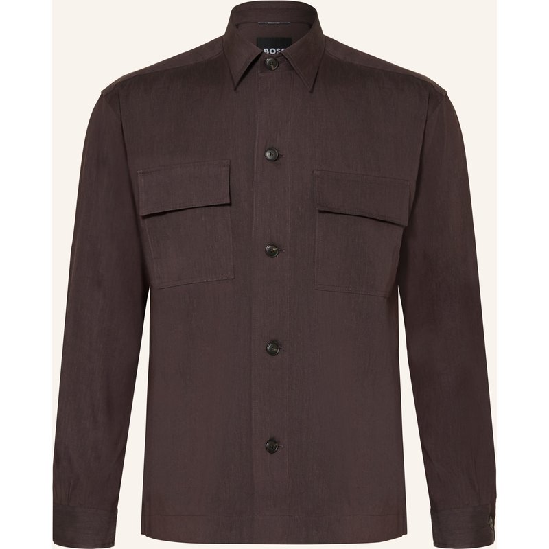 Boss Hemd Cai Comfort Fit Mit Leinen braun