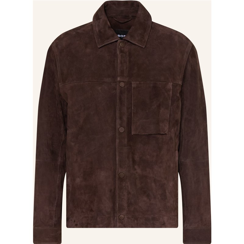 Boss Leder-Overjacket Molot braun