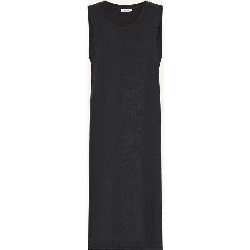 Darling Harbour Kleid Im Materialmix Mit Leinen schwarz