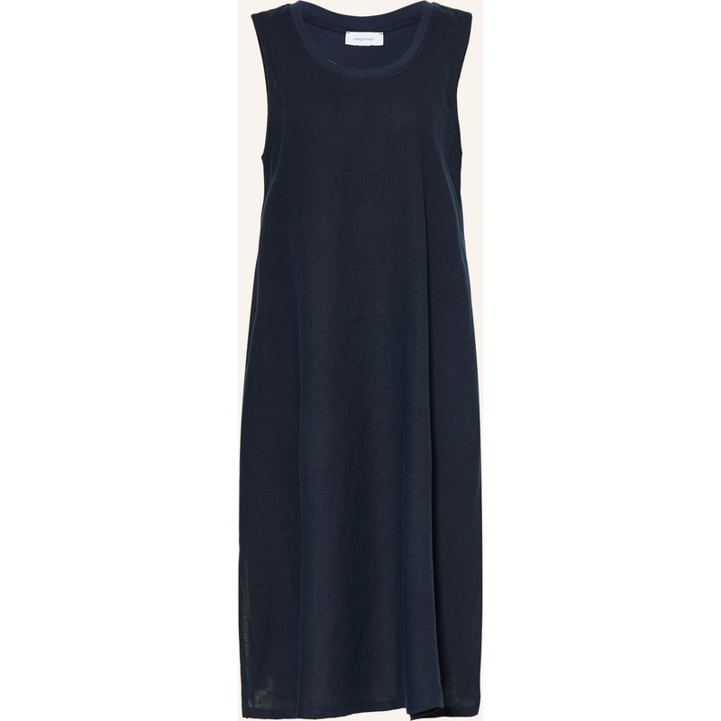 Darling Harbour Kleid Im Materialmix Mit Leinen blau