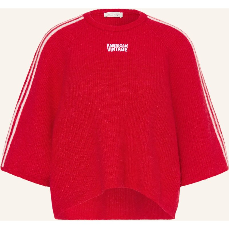 American Vintage Pullover Mit Alpaka Und 3/4-Arm rot