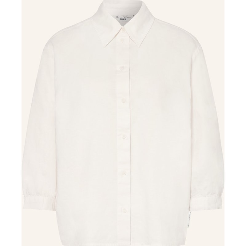 Marc O'polo Denim Hemdbluse Mit Leinen Und 3/4-Arm weiss