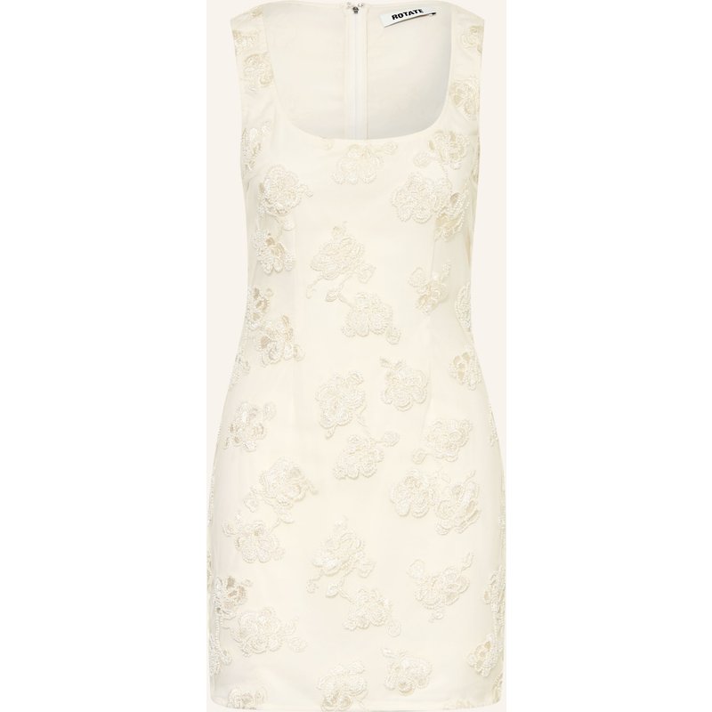 Rotate Cocktailkleid Aus Mesh Mit Schmucksteinen weiss