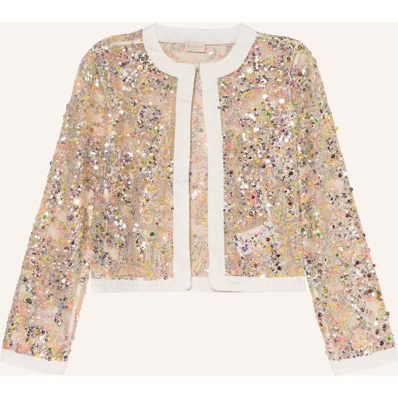 Milano Italy Mesh-Jacke Mit Pailletten weiss