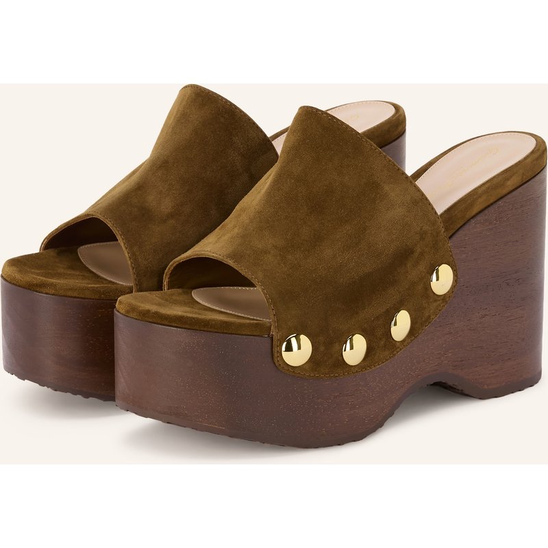 Gianvito Rossi Plateau-Wedges Camoscio Mit Nieten braun