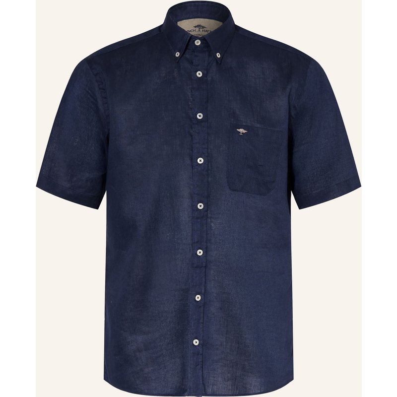 Fynch-Hatton Leinenhemd Comfort Fit blau