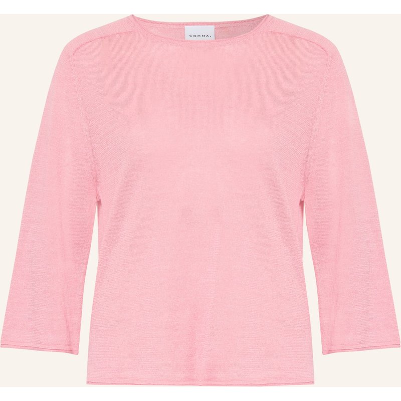 Comma Pullover Mit Leinen Und 3/4-Arm pink
