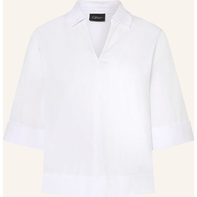 S.Oliver Black Label Blusenshirt Mit 3/4-Arm weiss