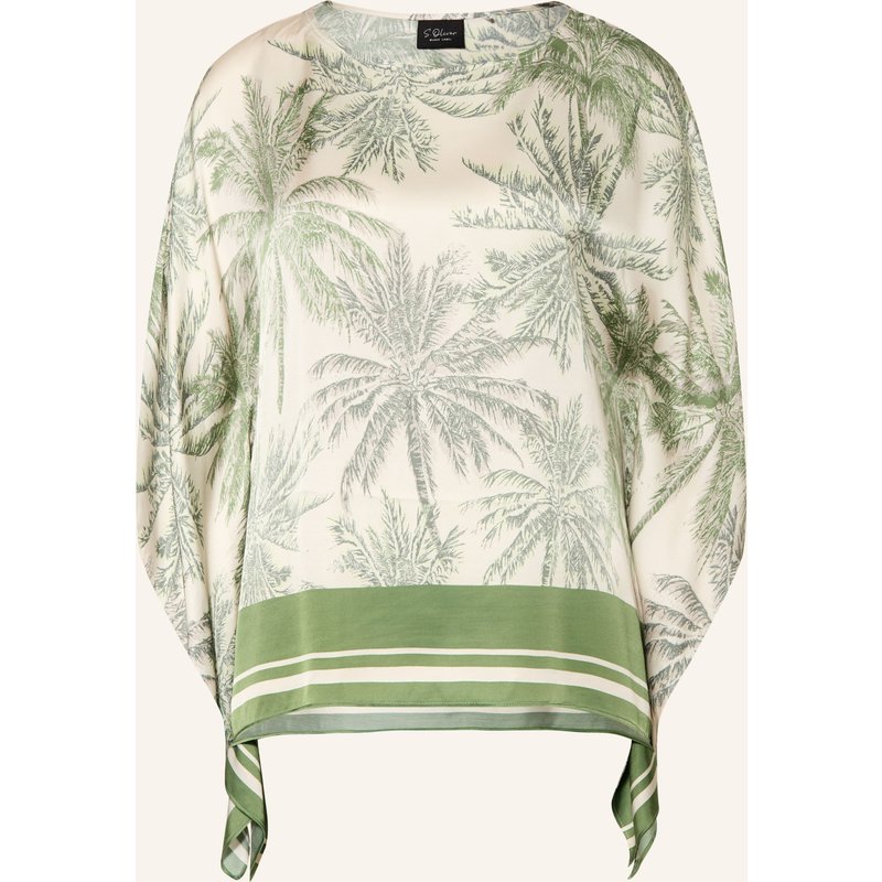 S.Oliver Black Label Blusenshirt Aus Satin Mit 3/4-Arm weiss