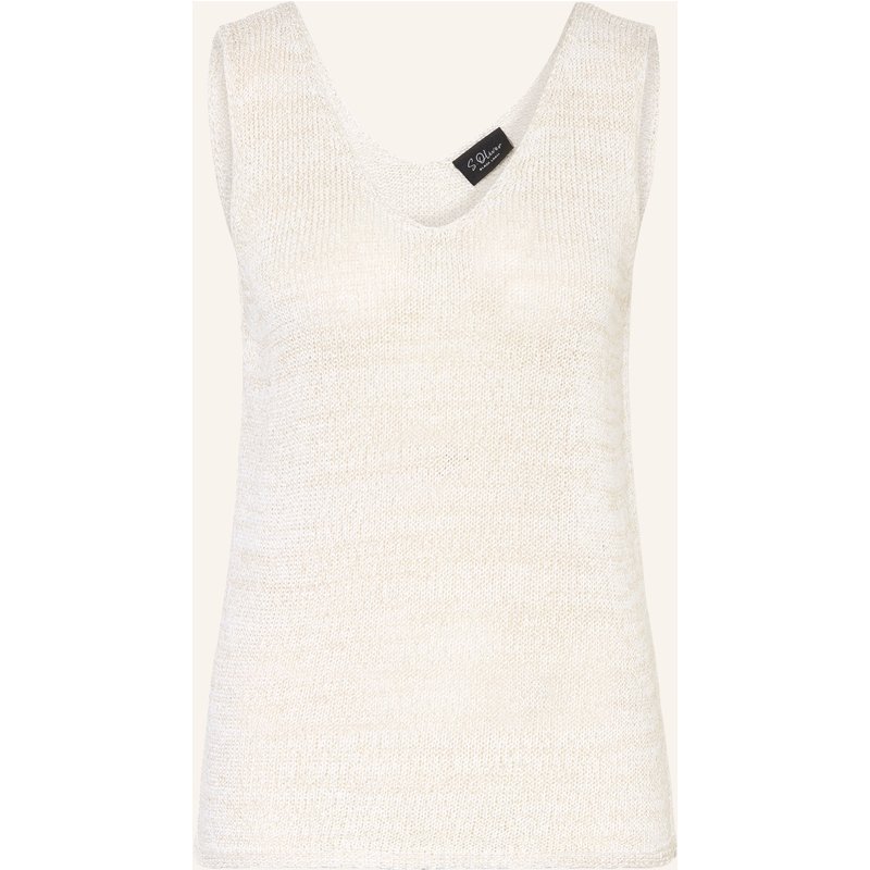 S.Oliver Black Label Stricktop Mit Glitzergarn weiss