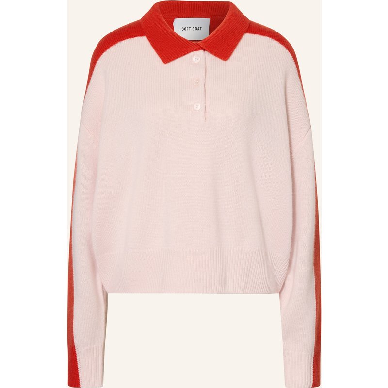 Soft Goat Strick-Poloshirt Aus Cashmere rosa