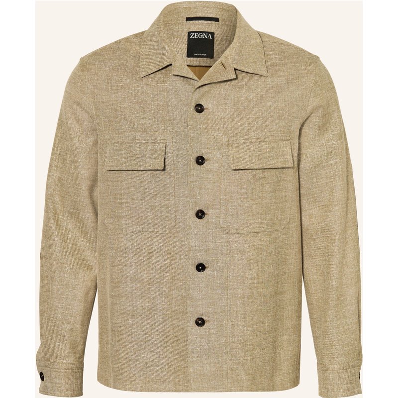 Zegna Overjacket Mit Leinen gruen