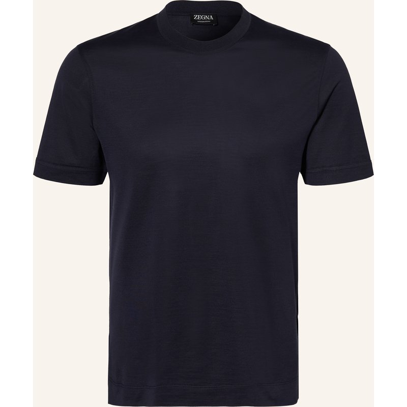 Zegna T-Shirt Mit Seide blau